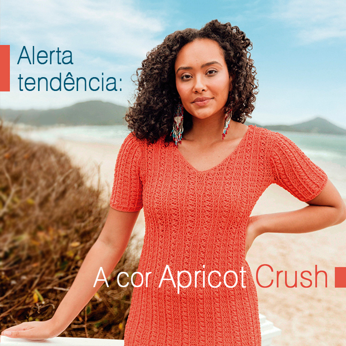 A tendência da cor Apricot Crush no tricô e crochê