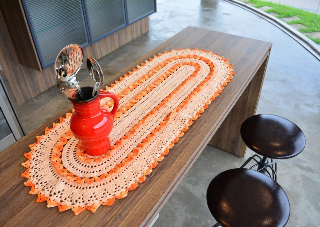 trilho de mesa crochê artesanato