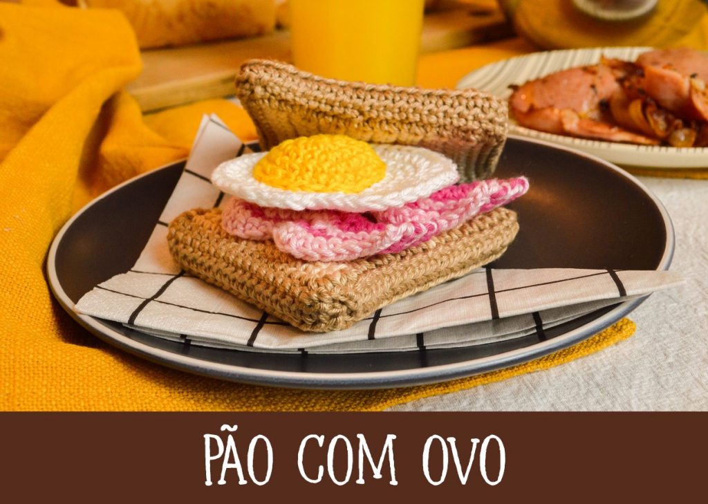 Pão com Ovo Amigurumi Círculo