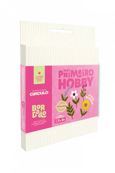 Kit Bordado Meu Primeiro Hobby: Patches Blossom