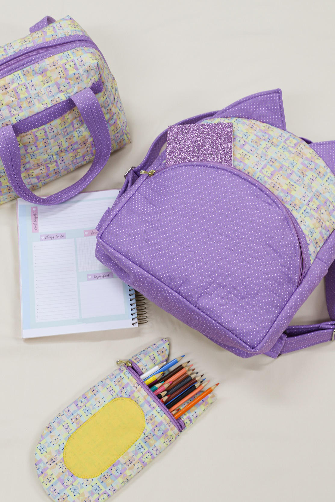 mochila infantil patchwork
