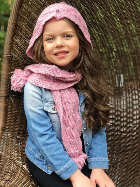 Cachecol com Capuz Rosa Inca