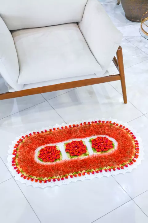 Tapete Oval com Flores