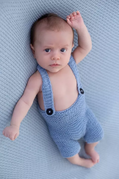 Jardineira New Born Azul