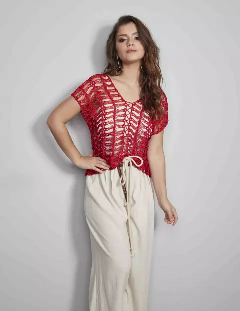 Blusa em Crochê de Grampo