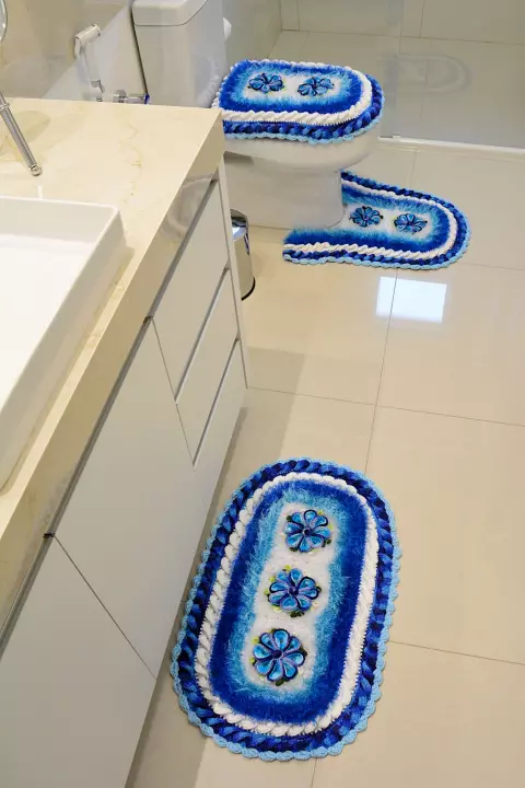 Jogo de Banheiro Tons de Azul