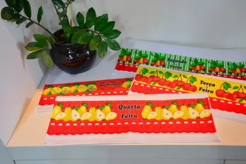 Panos de Prato Semaninha Frutas