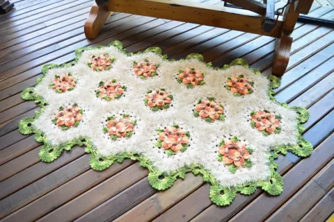 Tapete Hexágonos Florais