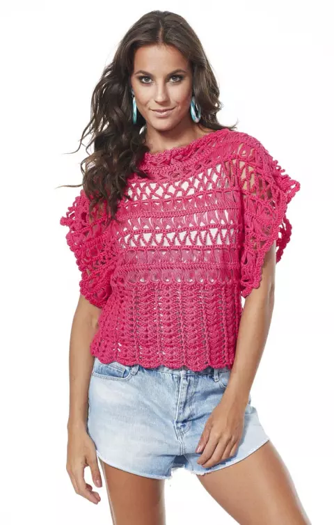 Blusa Crochê de Grampo Pink