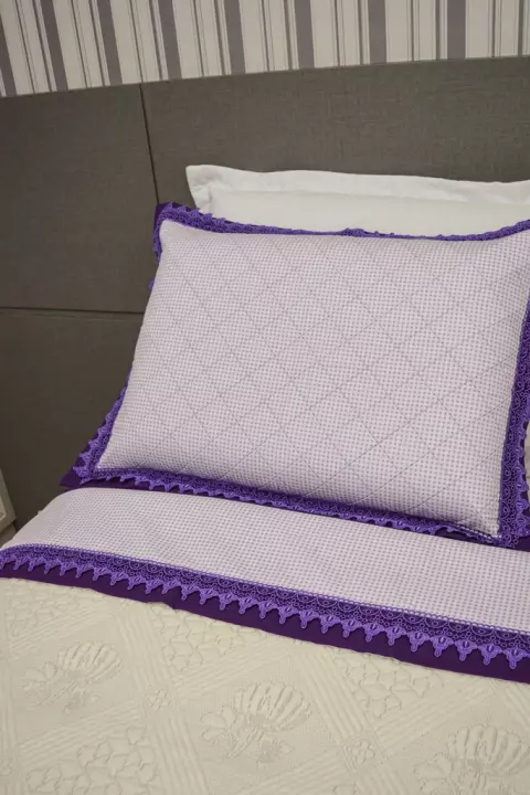 Jogo de Cama Guipure Roxo