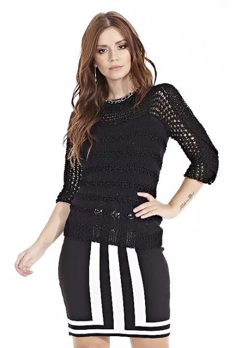 Blusa Meia Manga Com Trança