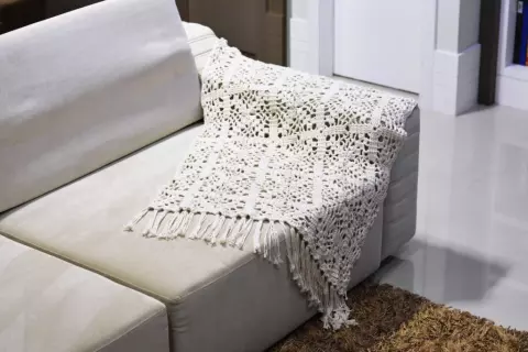 Manta Natural com Quadrados