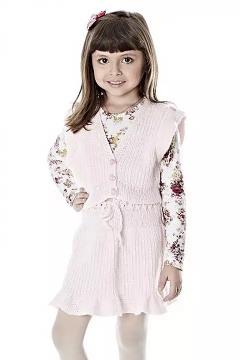 Conjunto de saia e colete rosa