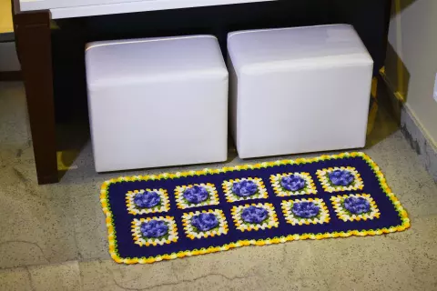 Tapete Azul com Flores