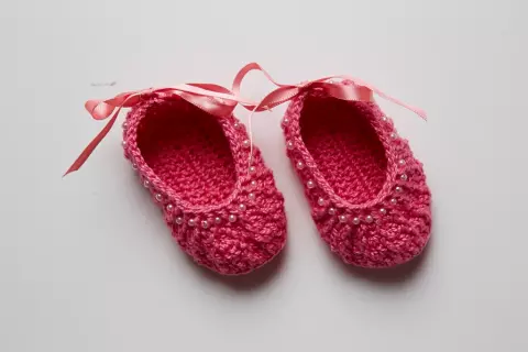 Sapatilha Rosa com Pérolas