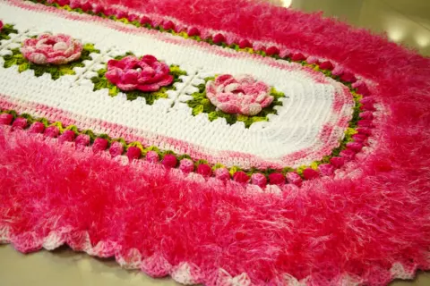 Tapete Oval Rosa