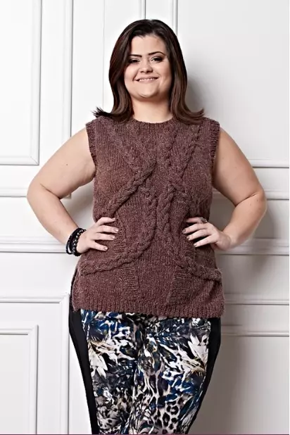 Plus Size - Colete Bordô