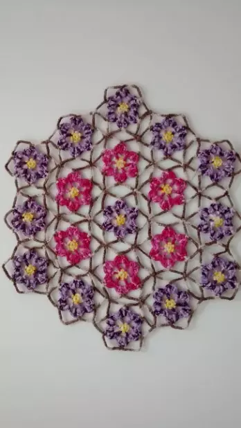 Quadro de Crochê Flores