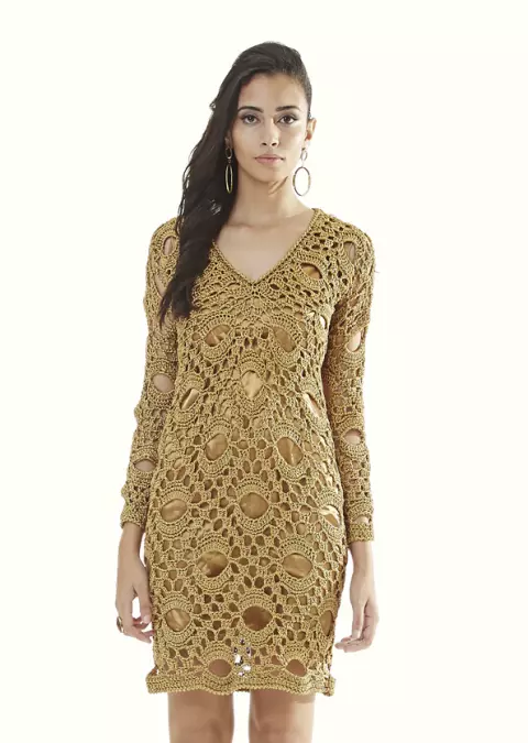 Vestido Dourado Decote V