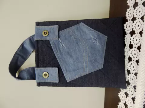 Lixeirinho para Carro Tecido Jeans