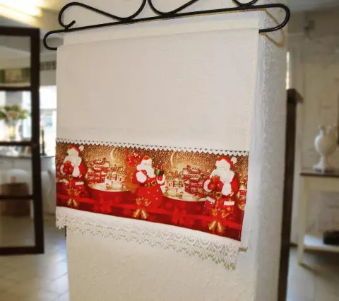 Toalha de Rosto Papai Noel Brilho