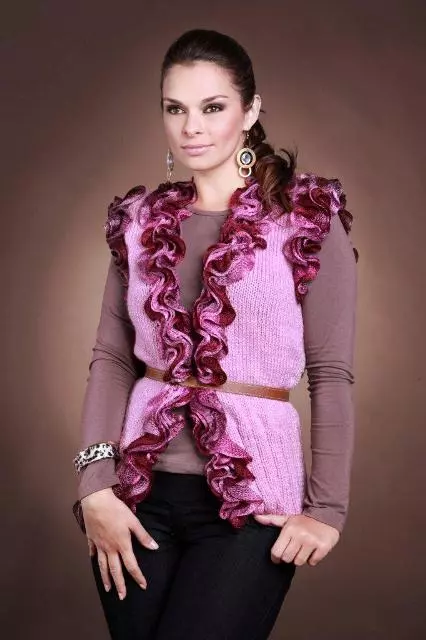 Colete com Babado Mescla Rosa