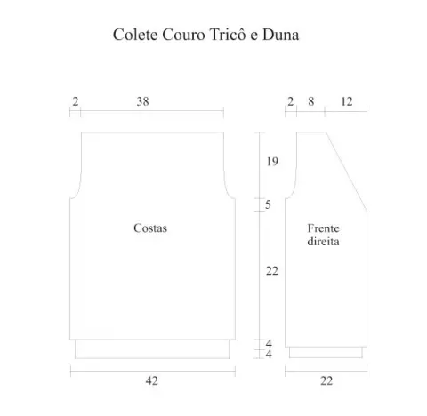 Colete Couro Tricô