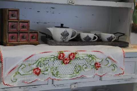 Toalha de Cozinha Rosinhas