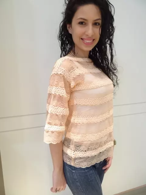 Bata Renda Tricô Salmão