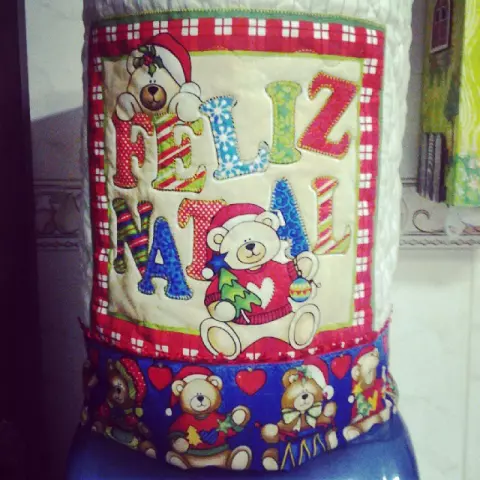 Capa de Bombona Patch aplique "Feliz Natal".