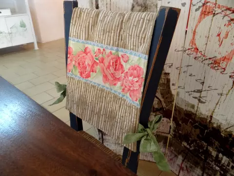Encosto de cadeira e toalha bambu