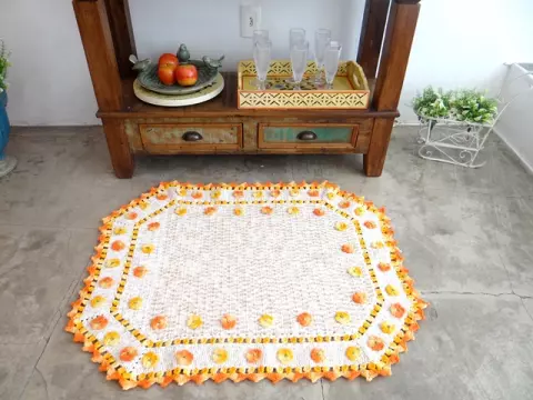 Tapete Flores Alaranjadas