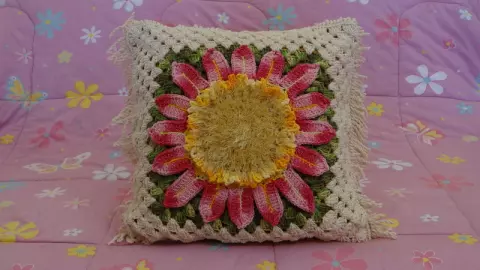 Almofada Giga Flor Rosada