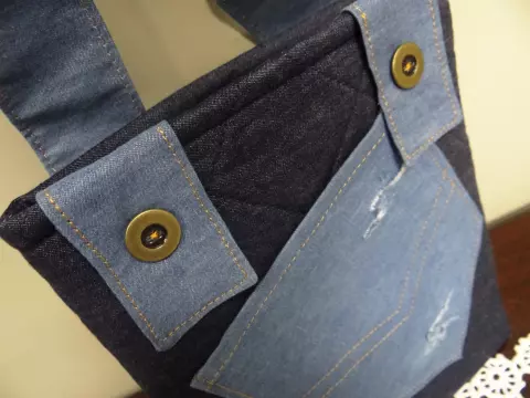 Lixeirinho para Carro Tecido Jeans