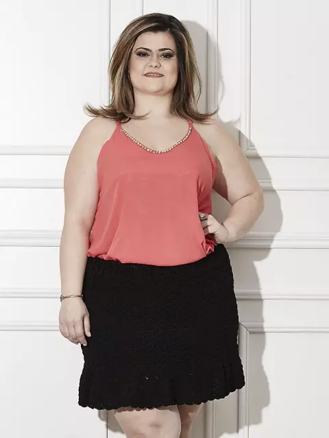 Plus Size - Saia Verano Preta