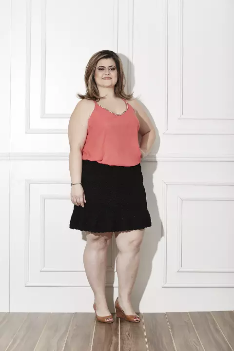Plus Size - Saia Verano Preta
