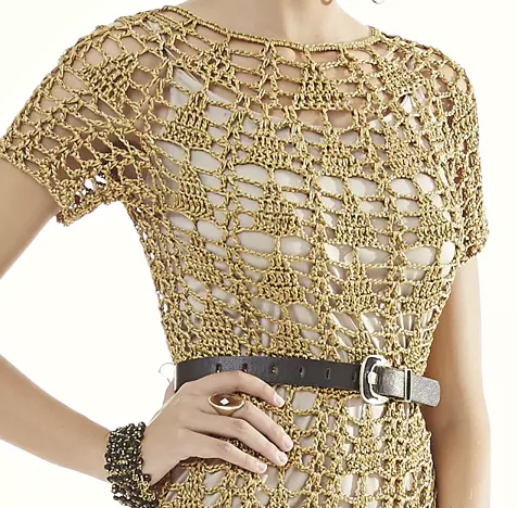 Vestido Dourado Decote Redondo