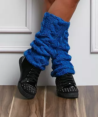 Conjunto Lã Seda Azul - Gorro, Polaina e Cachecol