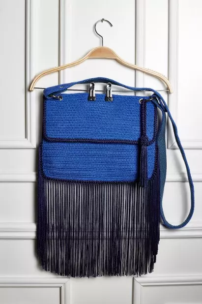 Bolsa Azul com Franjas