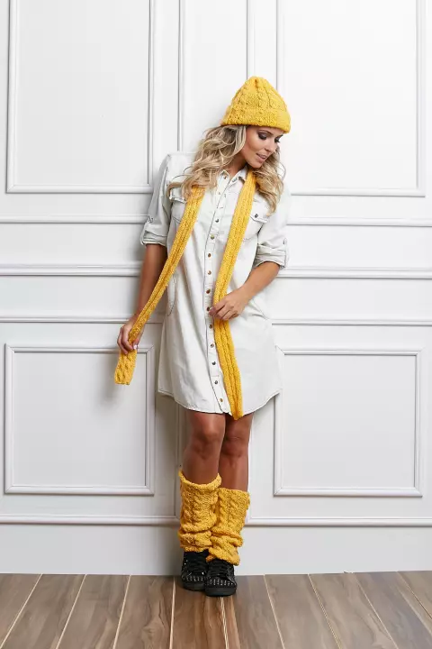 Conjunto Alice - Polainas, Gorro e Cachecol