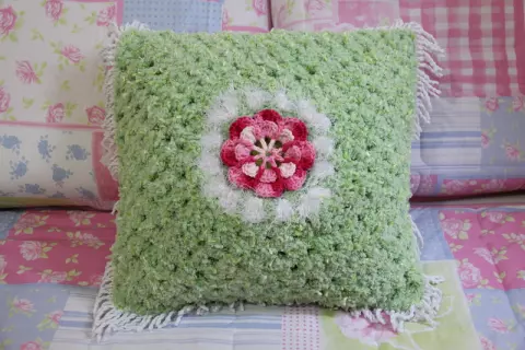 Almofada Soft Rosa e Verde