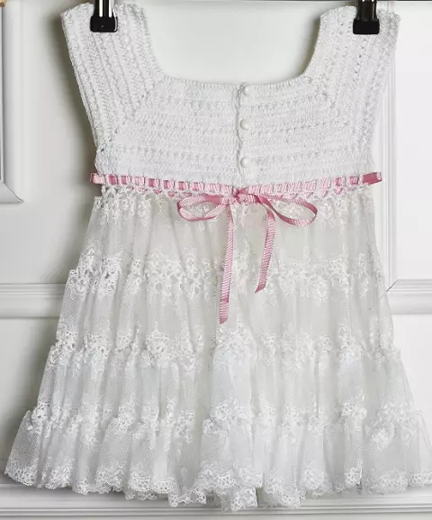 Vestido Infantil Branco e Rosa