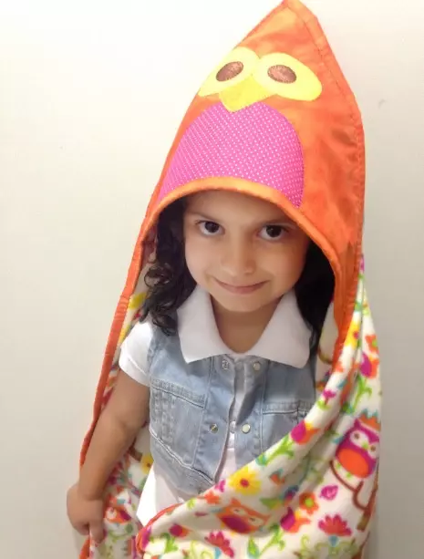 Manta com Capuz Corujas