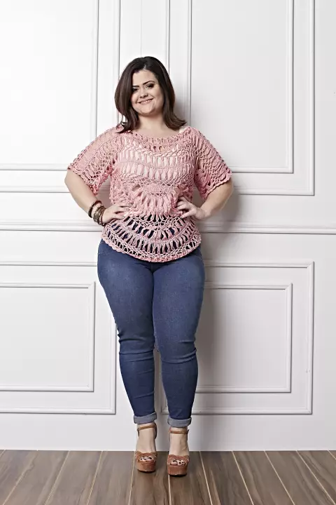 Plus Size - Blusa Rosa