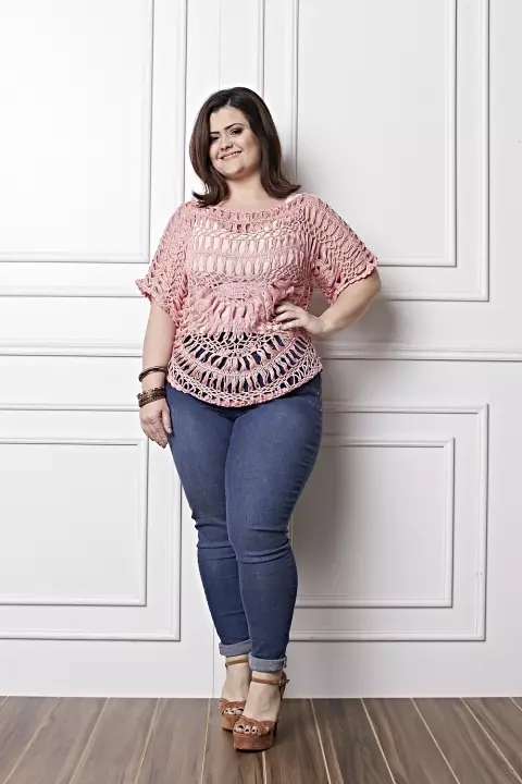 Plus Size - Blusa Rosa