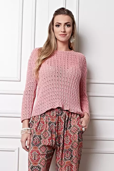 Blusa Rosa com Ponto Ajurado