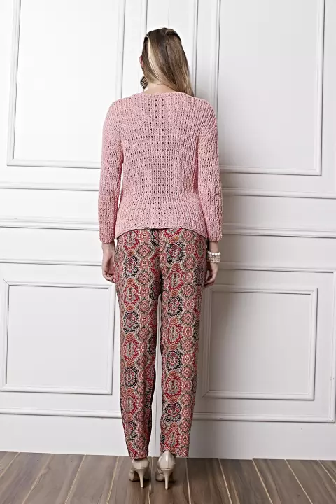 Blusa Rosa com Ponto Ajurado