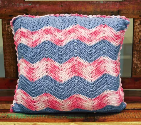 Almofada Duna Zig Zag Azul e Rosa