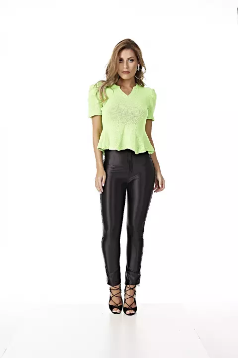Blusa Peplum Neon Verão