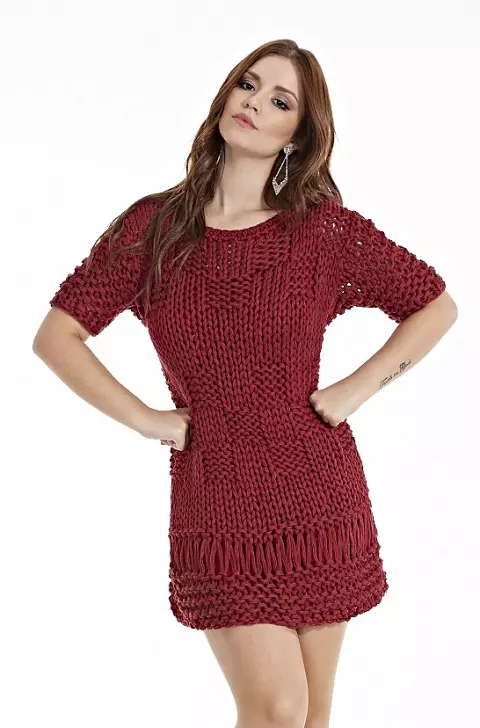 Vestido Quadradinhos Marsala